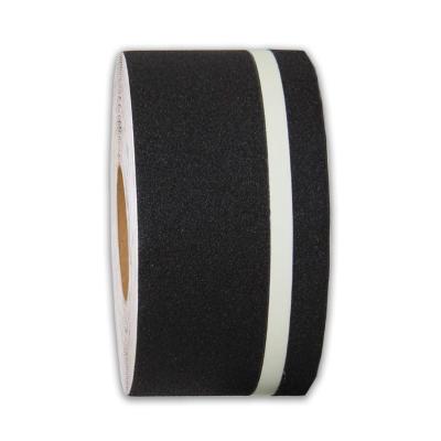 Bande antidérapante multifonction m2™ noire avec rayure photoluminescente Rouleau de 100mm x 18,3m 