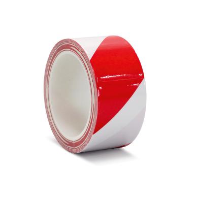 Ruban de marquage au sol en PVC laminé rouge/blanc 