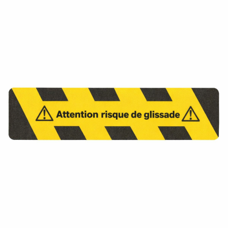 Bande antidérapante m2™ marquage d'avertissement noir/jaune avec texte Bande individuelle 